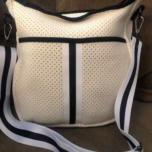 Cream Neoprene Crossbody Bag
